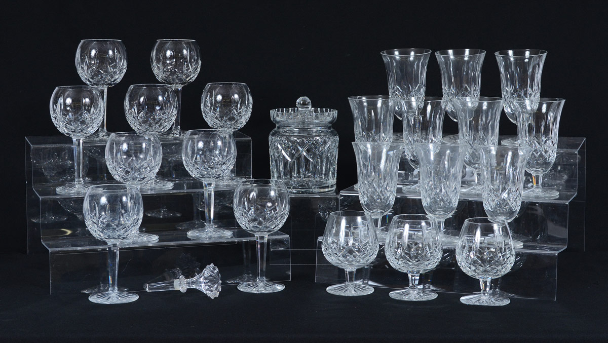 Appraisal: WATERFORD CRYSTAL LISMORE PATTERN pieces to include stemmed Iced Tea