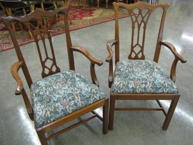 Appraisal: Set of Six Chinese Chippendale Style Mahogany Arm Chairs with