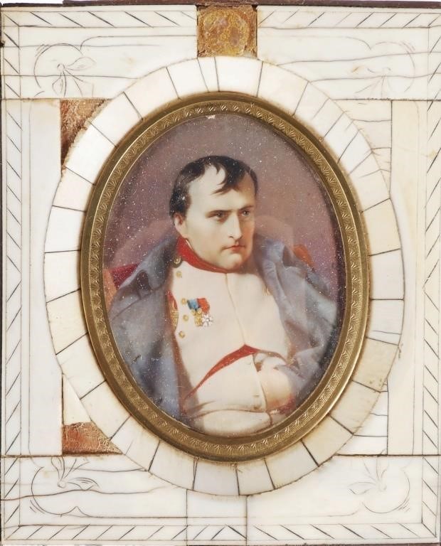 Appraisal: Miniature portrait painting on ivory or celluloid of Napoleon in