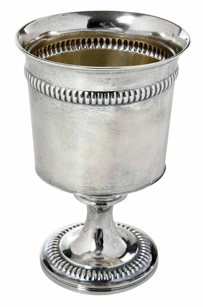 Appraisal: George III English Silver Goblet London robe borders no monogram