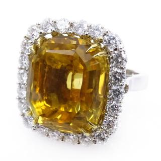 Appraisal: Approx Carat Cushion Cut Citrine Carat Round Brilliant Cut Diamond