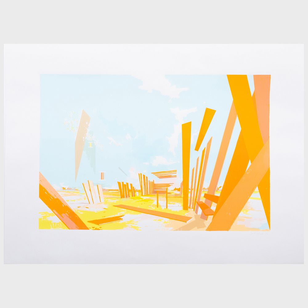 Appraisal: David Schnell b Spielplatz Screenprint in colors on paper signed