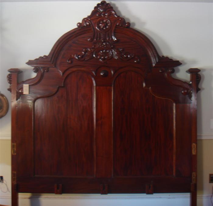 Appraisal: Carved mahogany Victorian style king style bed h width Estimate