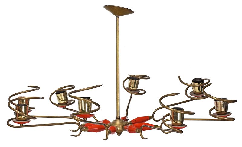 Appraisal: Mid Century Modern Eight Arm Chandelier mid th century with