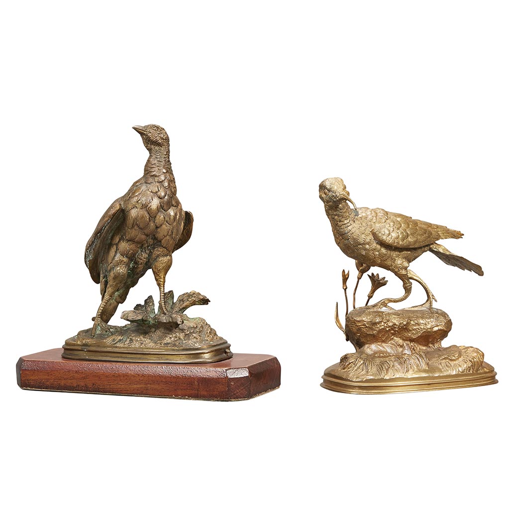 Appraisal: Two French Gilt-Bronze Figures of Birds After Ferdinand Pautrot Each