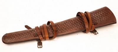 Appraisal: A Cowboy's leather rifle scabbard decorated Note From the Glenn