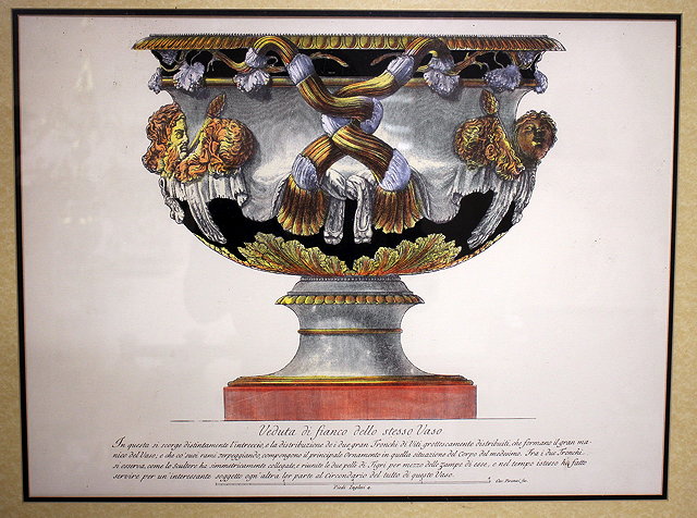 Appraisal: A REPRODUCTION PRINT of a classical urn 'Veduta di Fianco