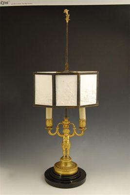 Appraisal: An th century ormolu twin light candelabrum modelled as a