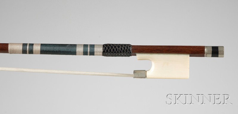 Appraisal: French Ivory Mounted Violin Bow c Ascribed to Nicholas Maline