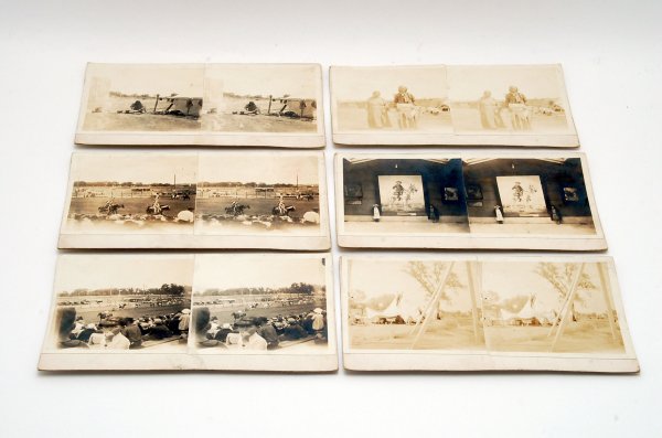 Appraisal: Six real photo stereo cards Images as follows ladies standing