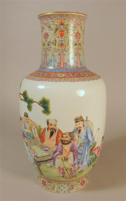 Appraisal: Chinese famille rose porcelain baluster vase qianlong mark republic period