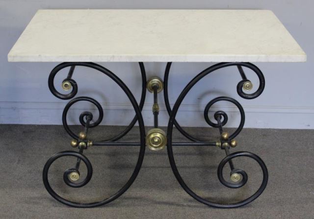 Appraisal: Quality Antique French Bakers Table Iron and brass From a