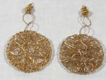 Appraisal: A pair of carat gold spun wire drop earrings signed