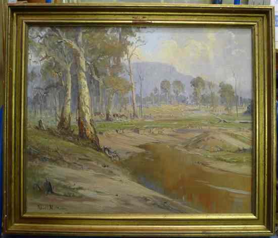 Appraisal: Robert Wilson oil on board South Coast Creek Australia signed