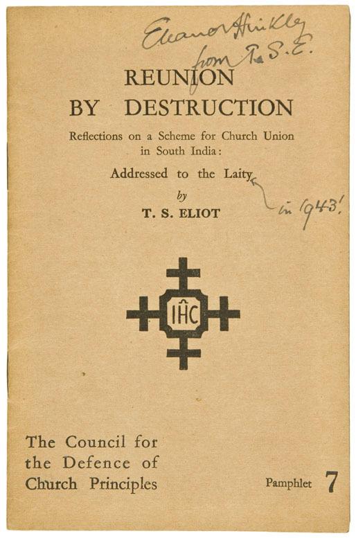 Appraisal: ELIOT T S Reunion By Destruction Westminster Council for the