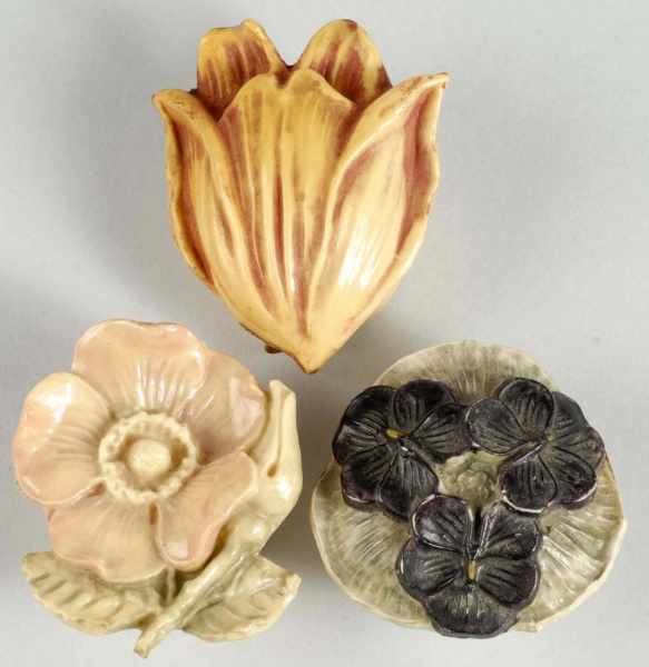 Appraisal: Lot of Flower Figural Tape Measures Description German Celluloid spring