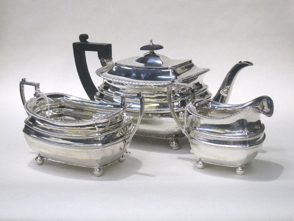 Appraisal: Three piece silver tea service oz Sheffield