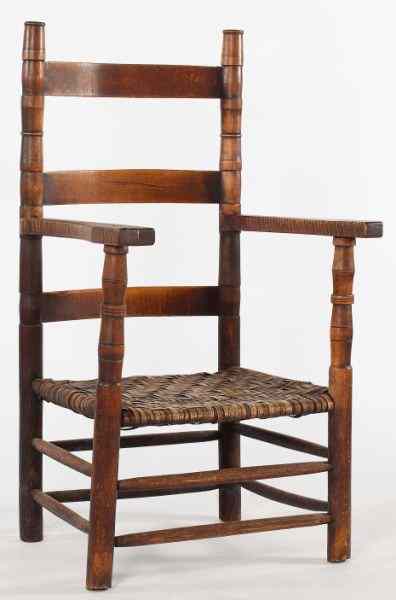 Appraisal: Southern Great ChairWestern NC early th century maple and tiger