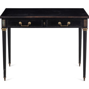 Appraisal: A Louis XVI Style Ebonized Bureau Plat Mid- th Century