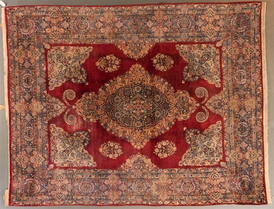 Appraisal: Semi-antique Kerman rug Persia circa x