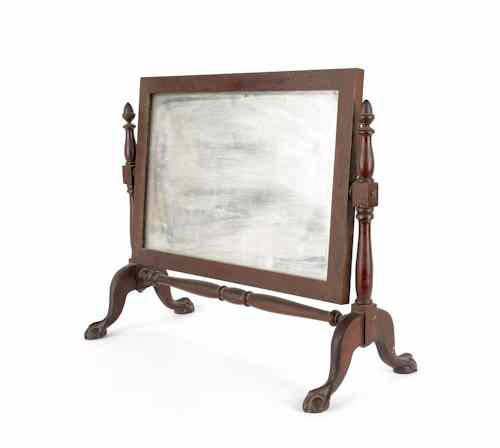 Appraisal: Chippendale style mahogany shaving mirror ca h w