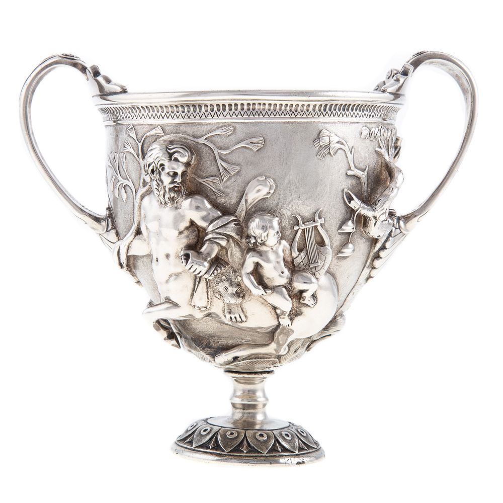 Appraisal: Neoclassical Revival Sterling Urn unmarked modeled in the round with