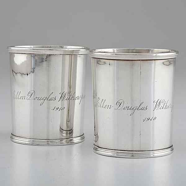 Appraisal: Asa Blanchard Coin Silver Julep Cups Lexington KY ca -