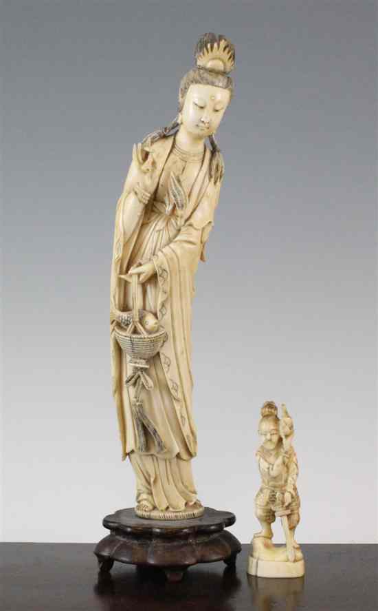 Appraisal: A Chinese ivory slender figure of a female immortal early