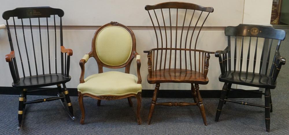 Appraisal: Three Assorted Armchairs and a Rocker