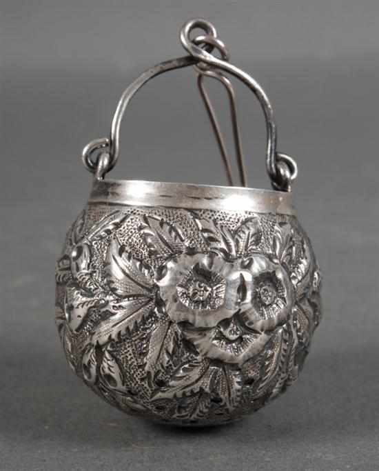 Appraisal: American repousse sterling silver tea ball S Kirk Son Baltimore