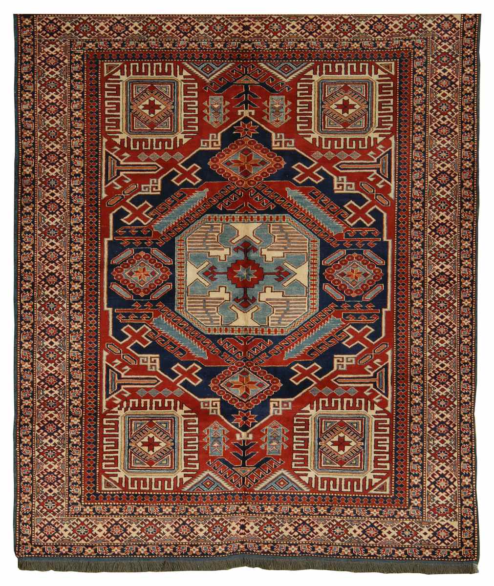 Appraisal: ORIENTAL RUG KAZAK DESIGN ' x ' With geometric and