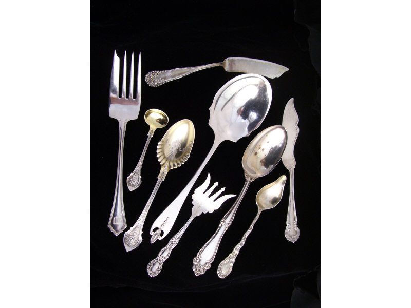 Appraisal: pc Misc Sterling Flatware Lot Includes Lunt serving spoon measures