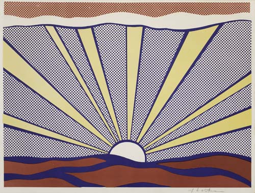 Appraisal: ROY LICHTENSTEIN Sunrise Color offset lithograph x mm x inches