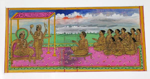 Appraisal: Eight Indian miniature drawings and paintings Including four small ink