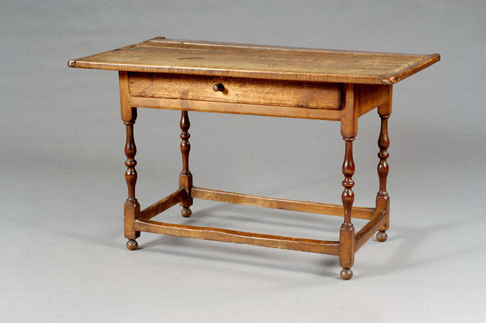 Appraisal: EARLY AMERICAN NEW ENGLAND TIGER MAPLE AND MAPLE TAP TABLE