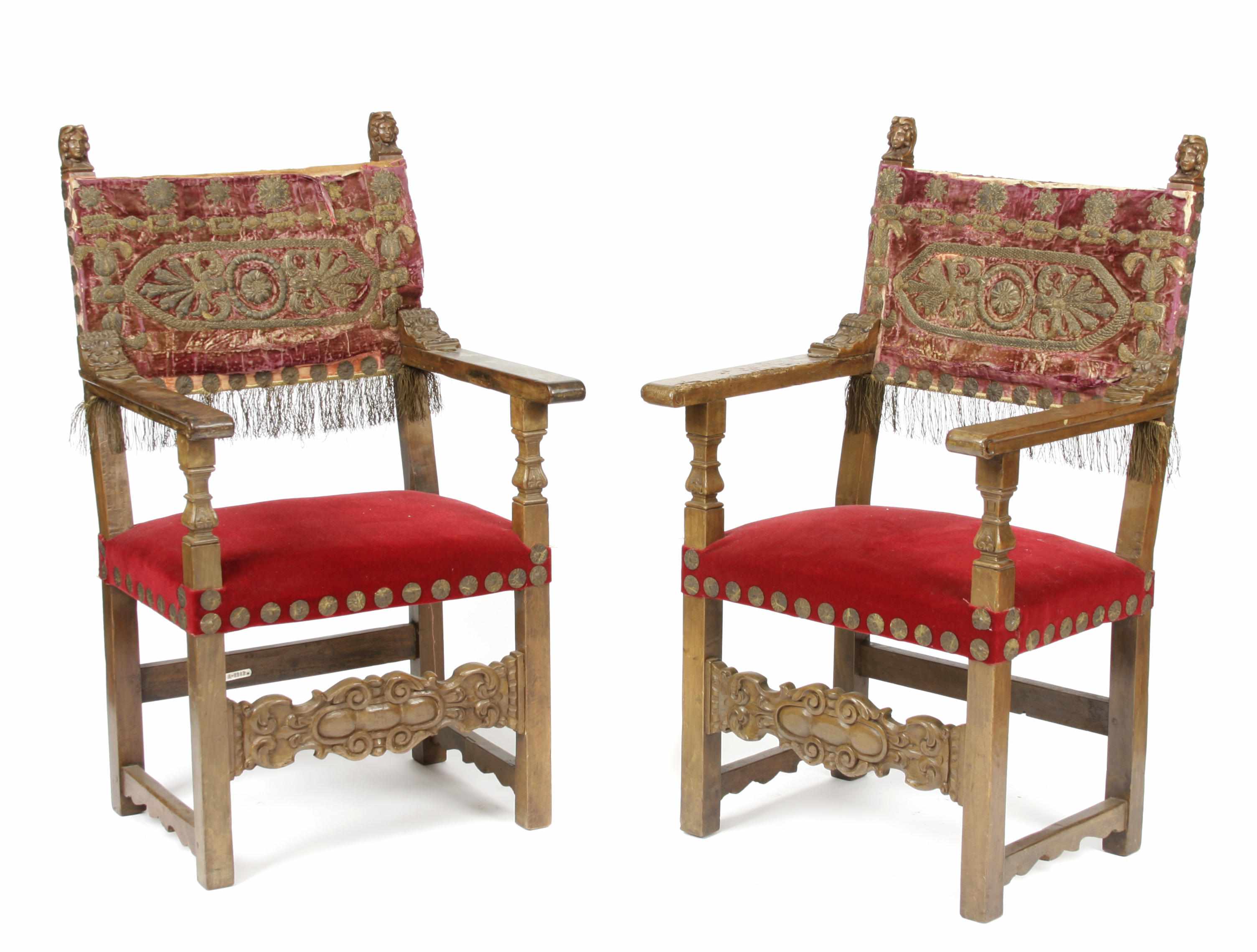 Appraisal: A pair of Continental Baroque style armchairs height in width