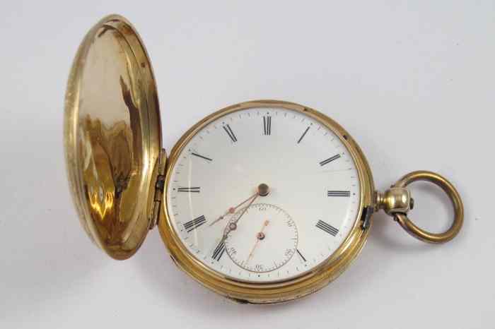 Appraisal: EIGHTEEN KARAT GOLD HUNTER CASE POCKET WATCH Emile Perrenoud Neuchatel