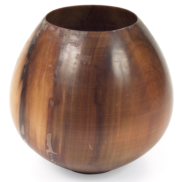 Appraisal: Philip Moulthrop turned wood vase figured Tulipwood signed and marked