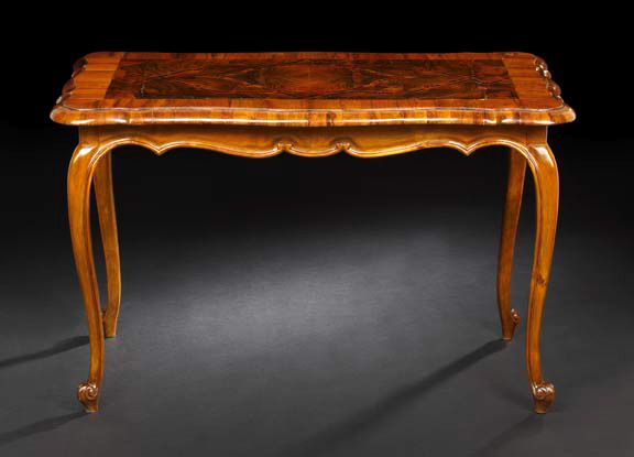 Appraisal: Continental Provincial Walnut Rectangular Center Table mid- th century the