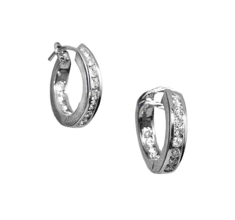 Appraisal: TIFFANY AND CO PLATINUM DIAMOND EARRINGS Classic Tiffany Co diamond