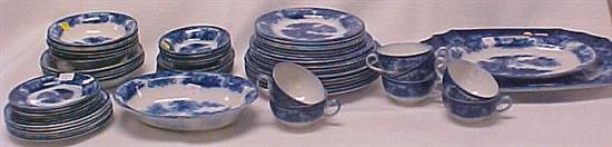 Appraisal: pcs W H Grindley Co ''Shanghai'' pattern flow blue porcelain