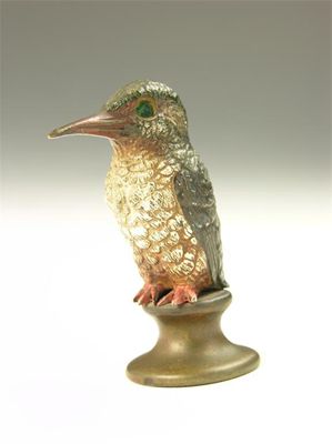 Appraisal: An Austrian cold painted bronze model of a kingfisher with