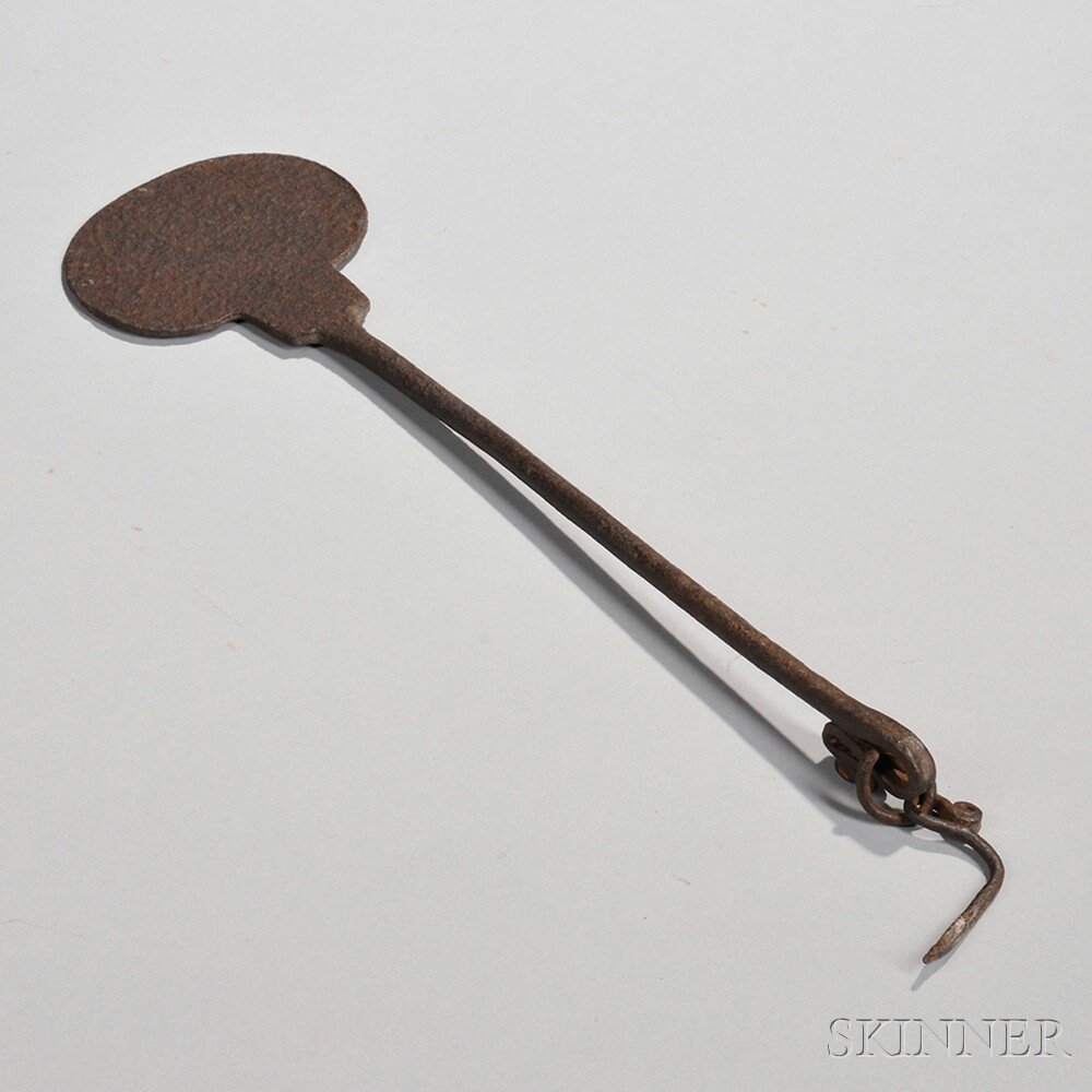 Appraisal: Wrought Iron Round Spatula America late th early th century