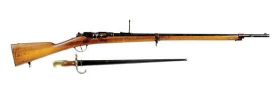 Appraisal: French Gras Model mm rifle and associated bayonet patented serial