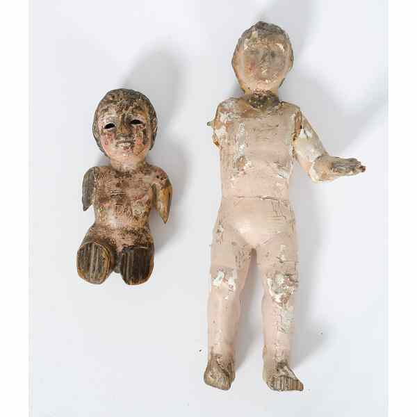 Appraisal: Two Santos Figurines Southwestern or Mexican th century two carved