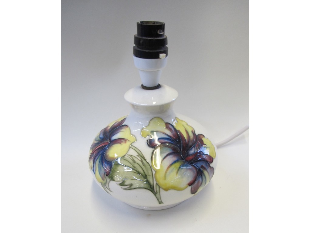 Appraisal: Moorcroft Hibiscus pattern table lamp