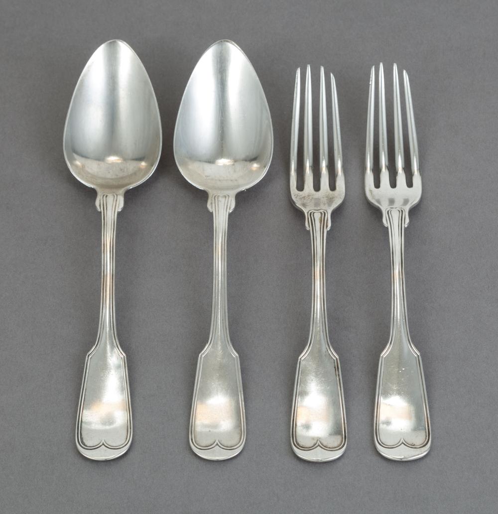 Appraisal: Group of Fiddlethread Coin Silver Flatware John Campbell act Nashville