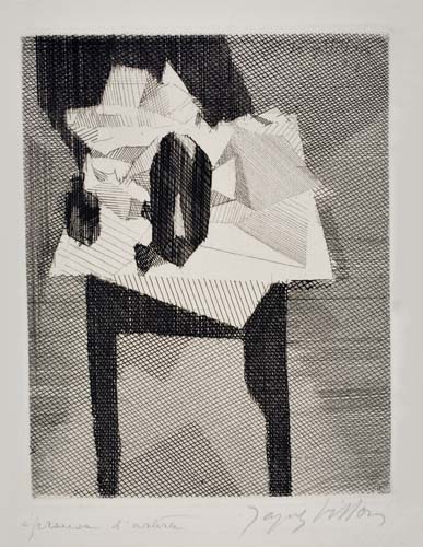 Appraisal: JACQUES VILLON La Table au Tampon Noir Drypoint and etching