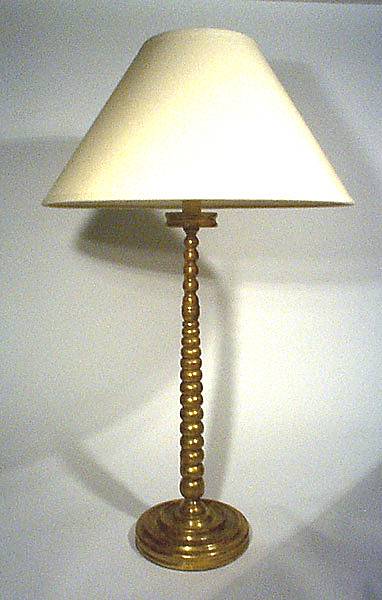 Appraisal: Three giltwood bobbin turned lamps greatest height in