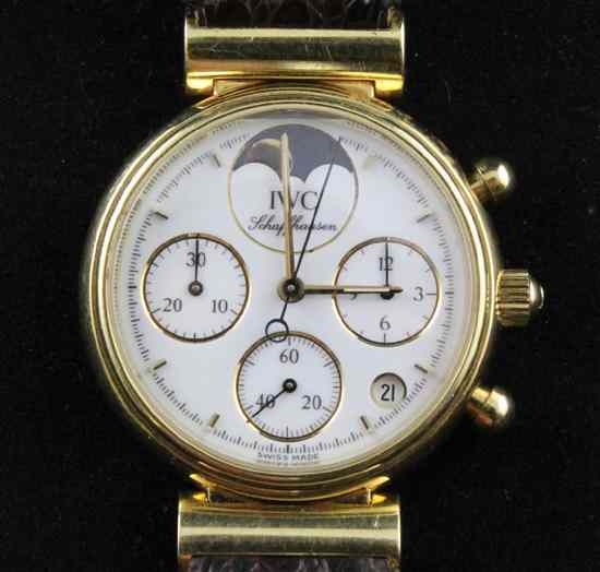 Appraisal: A lady's ct gold IWC Schaffhausen calendar moonphase quartz wrist